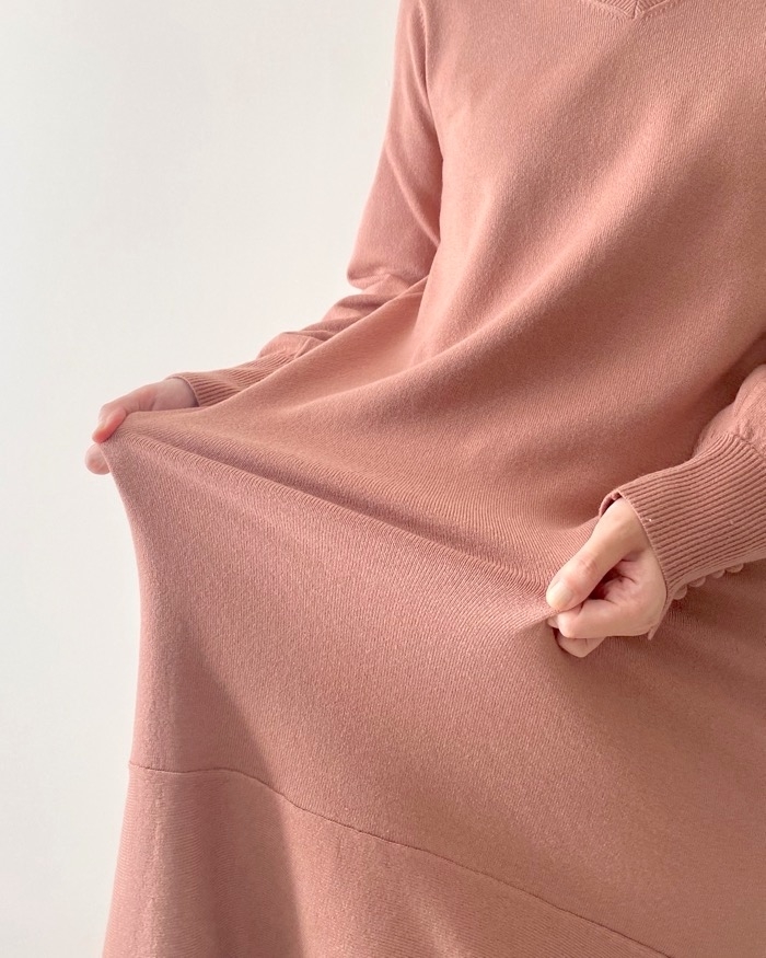 GUのオススメのワンピース「フレアニットワンピース（長袖）Z」