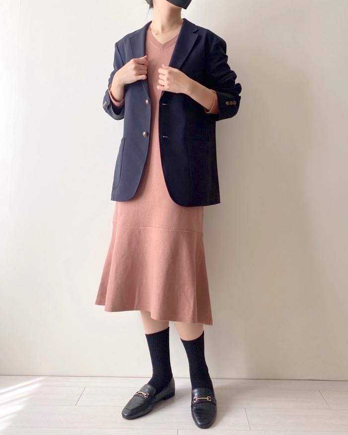 GUのオススメのワンピース「フレアニットワンピース（長袖）Z」