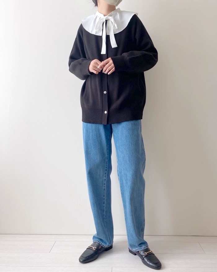 GUのオススメのトップス「ラッフルカラーブラウス（長袖）Z+E」