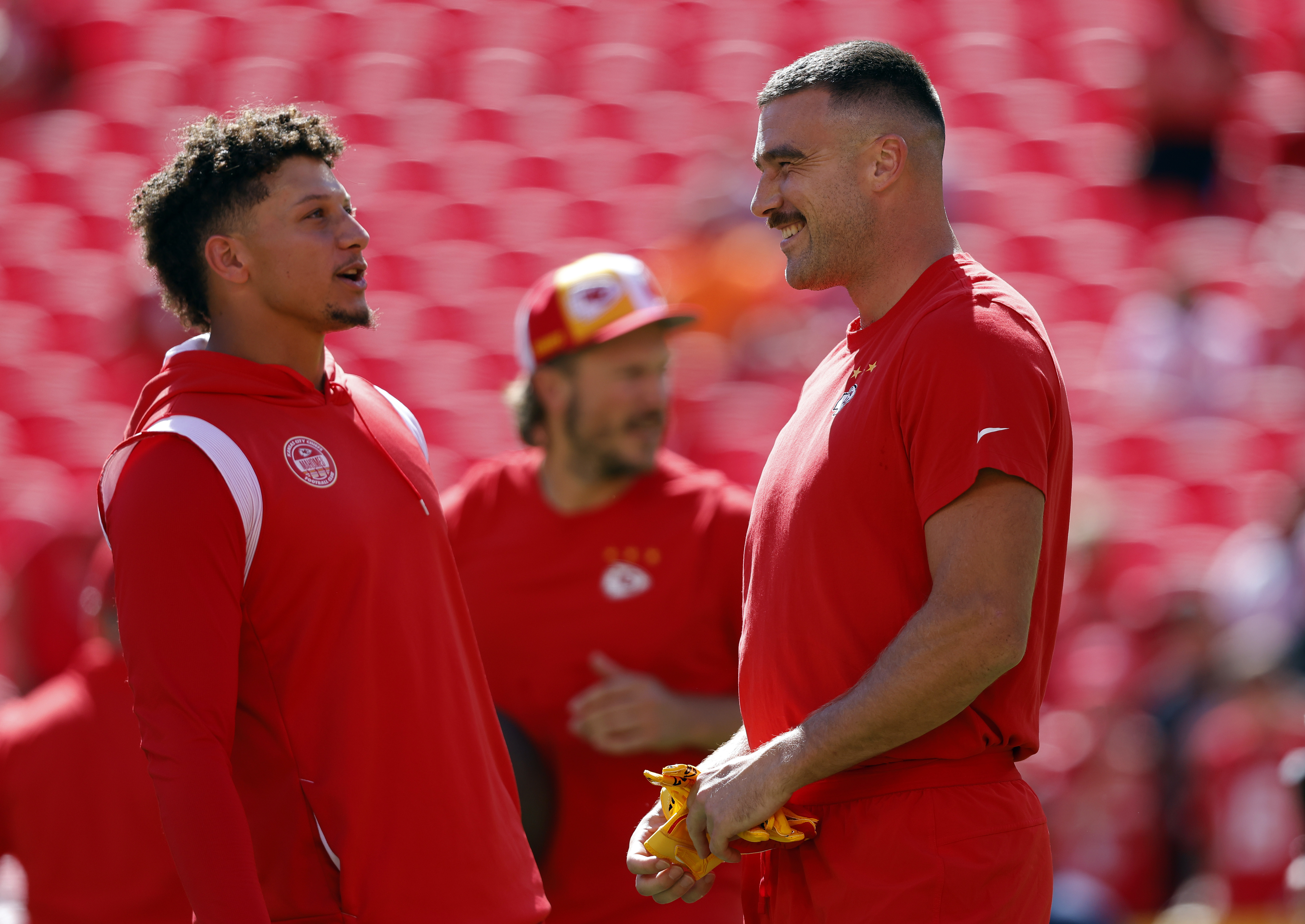 both of the guys on the field for practice