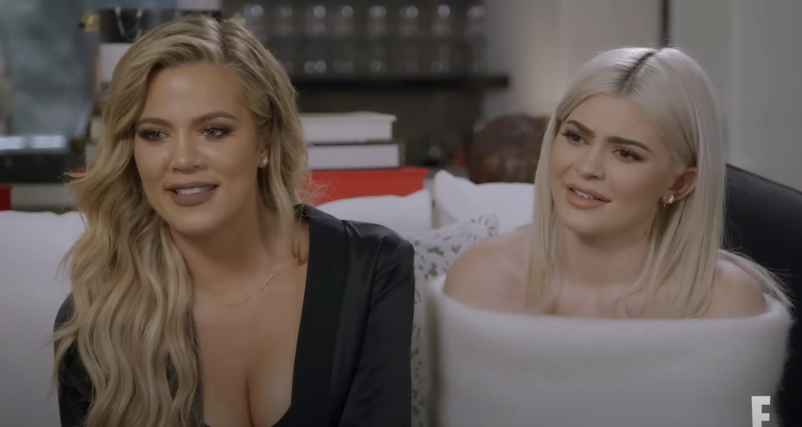 Closeup of Khloé and Kylie