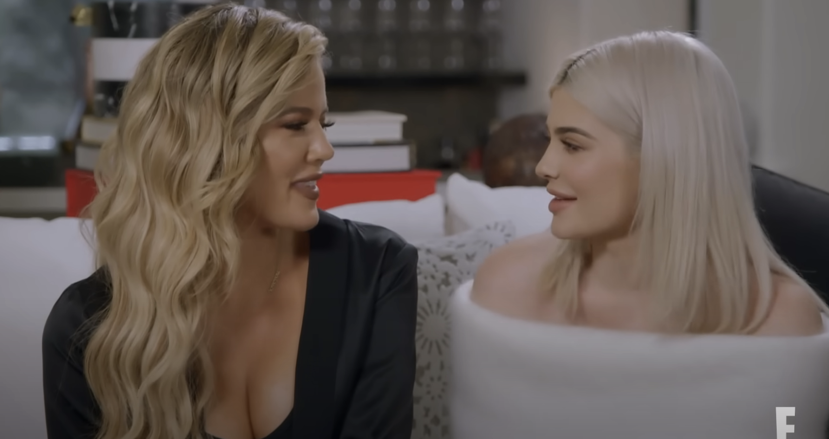 Closeup of Khloé and Kylie