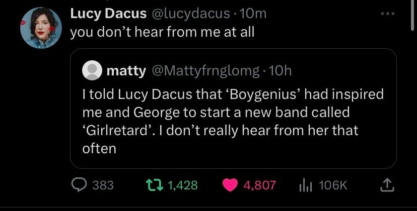 "you don't hear from me at all"