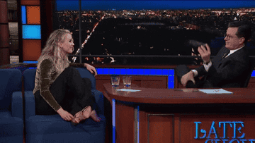 Jennifer Lawrence and Stephen Colbert take off their shoes.