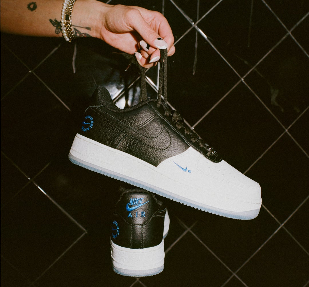 NIKE + Off-White Air Force 1 embroidered patent-leather high-top sneakers