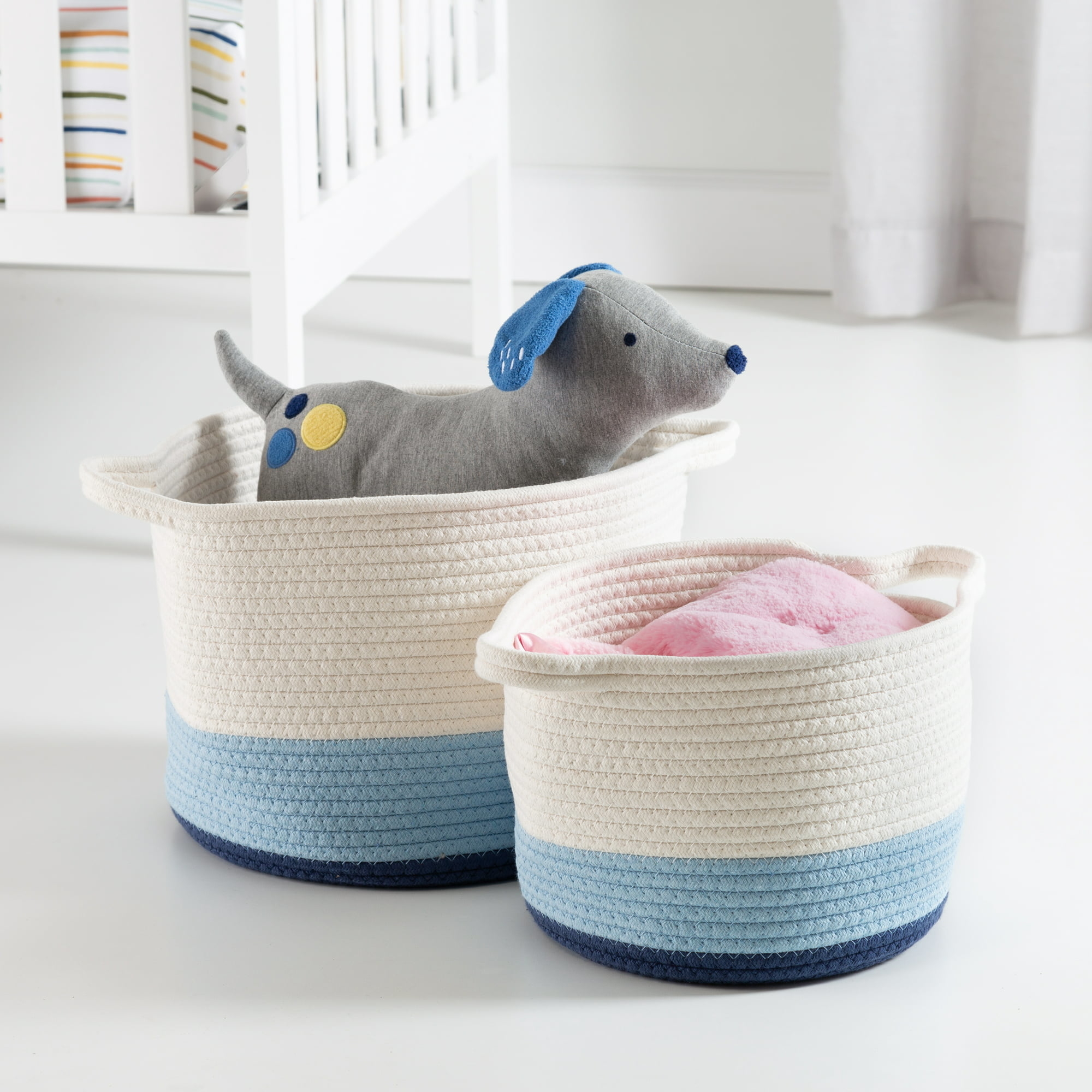 the blue ombre rope basket set