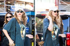 She was spotted out wearing the T-shirt while with Keleigh Sperry, Miles Teller's wife.