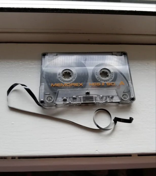 cassette with the tape ripped out