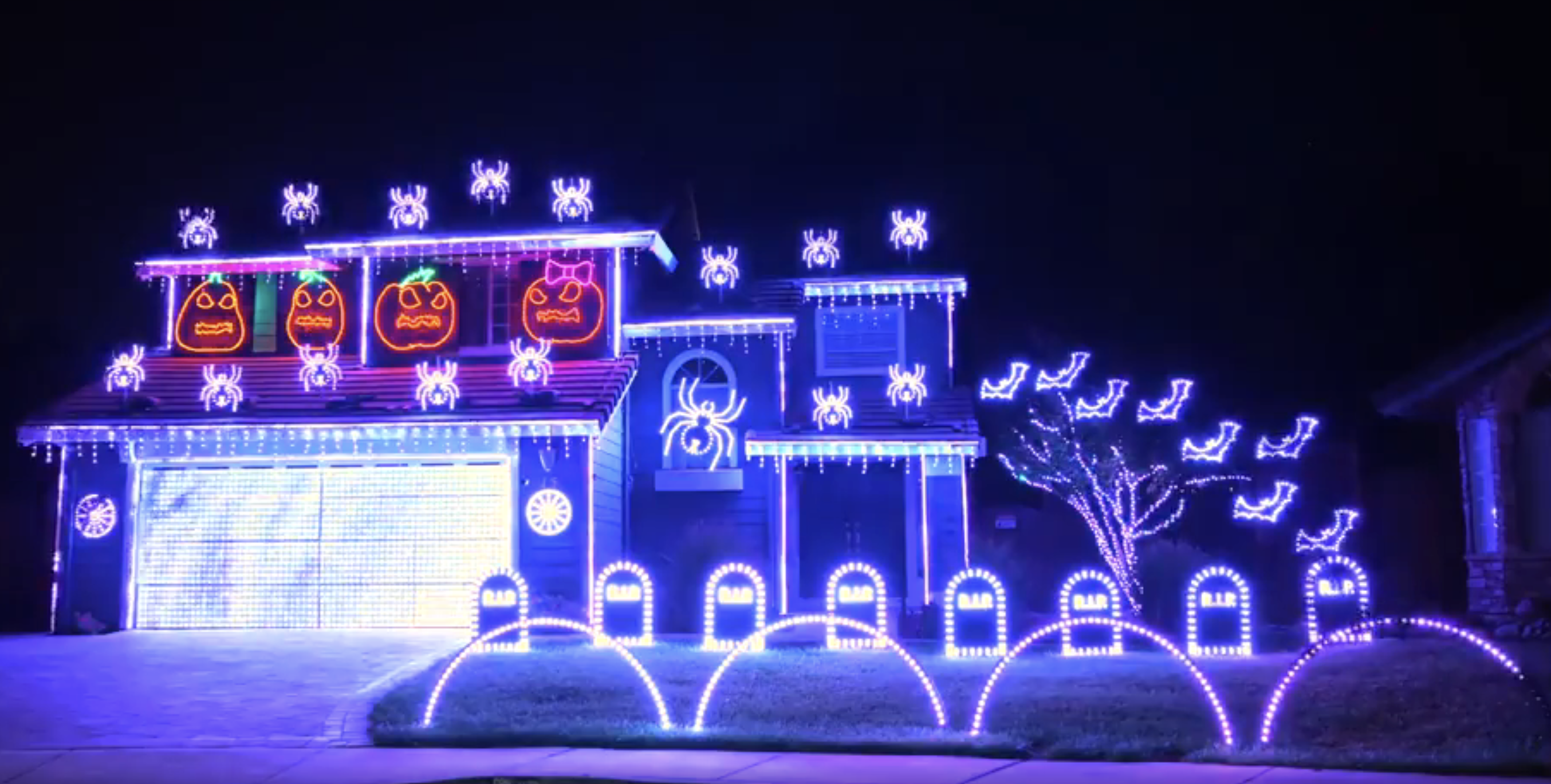 A house decorated for Halloween