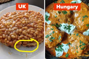 beans on toast from the UK, and Chicken Paprikash from Hungary