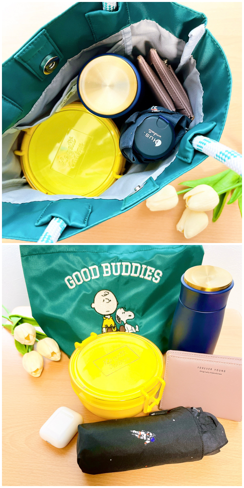 PLAZA(プラザ)のおすすめ雑貨「スヌーピー PEANUTS カレッジトートバッグ」