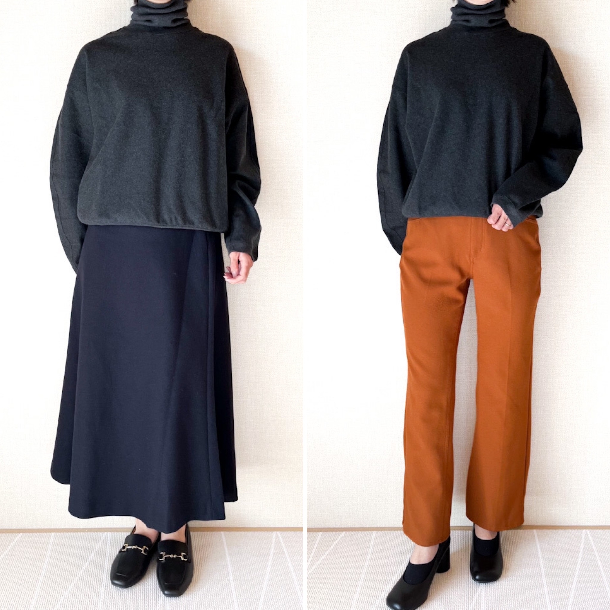 UNIQLO(ユニクロ)のオススメのトップス「ブラッシュドジャージータートルネックT(長袖)」