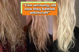 reviewer's hair before and after using Elizavecca treatment