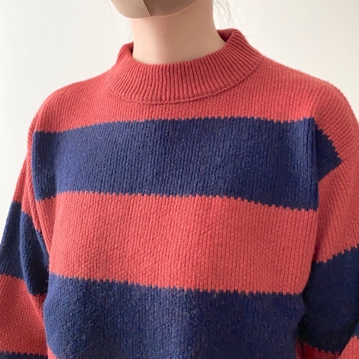 UNIQLO（ユニクロ）のおすすめトップス「プレミアムラムボーダーモックネックセーター（長袖）」