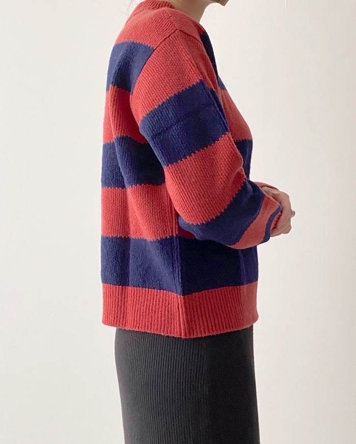 UNIQLO（ユニクロ）のおすすめトップス「プレミアムラムボーダーモックネックセーター（長袖）」