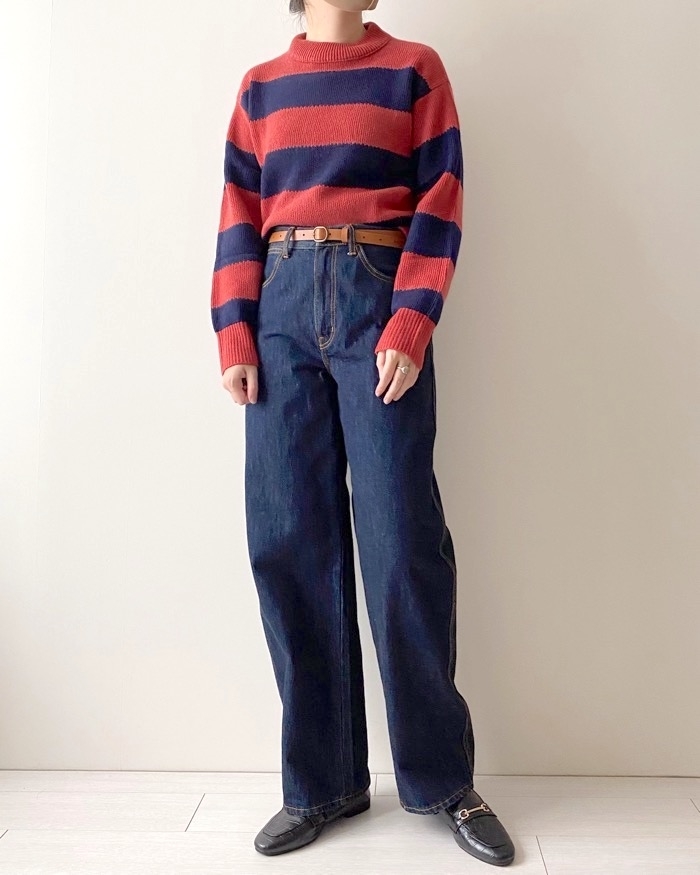 UNIQLO（ユニクロ）のおすすめトップス「プレミアムラムボーダーモックネックセーター（長袖）」