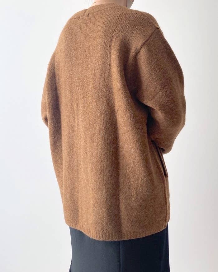 GUのオススメのカーディガン「ブラッシュドヤーンカーディガン(長袖)」