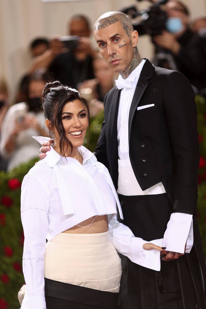 A closeup of the couple at the met gala