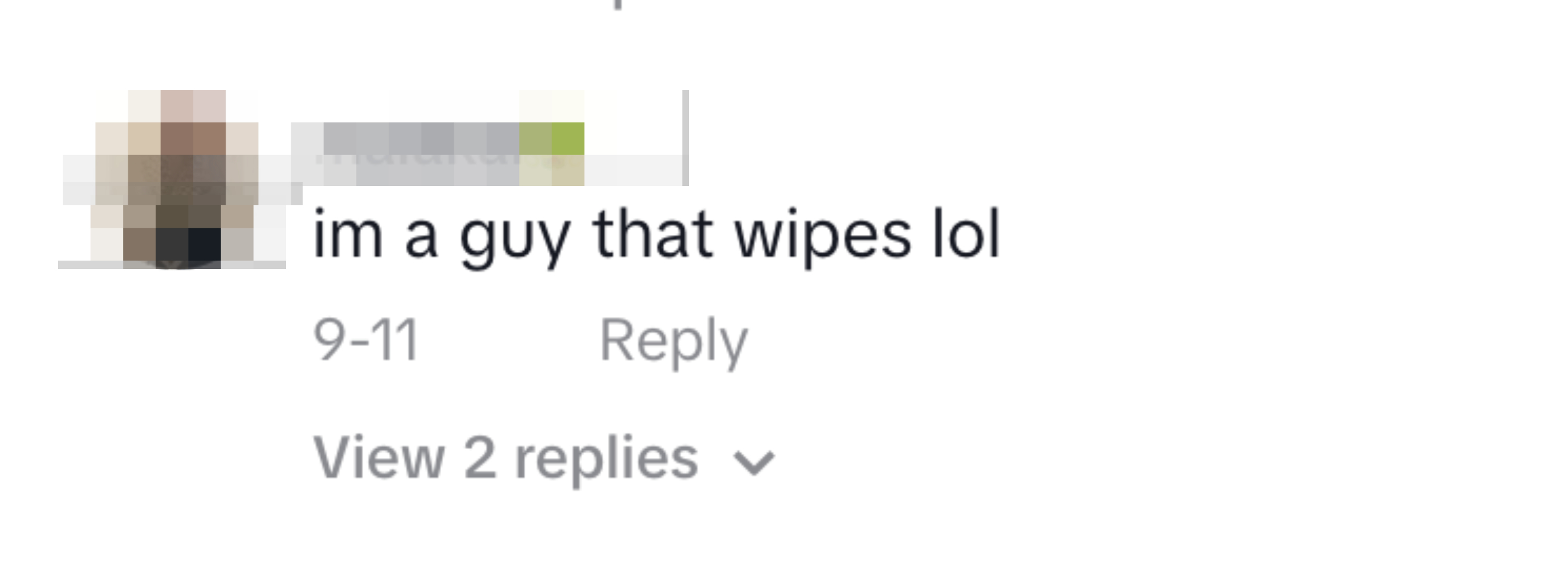 &quot;im a guy that wipes lol&quot;