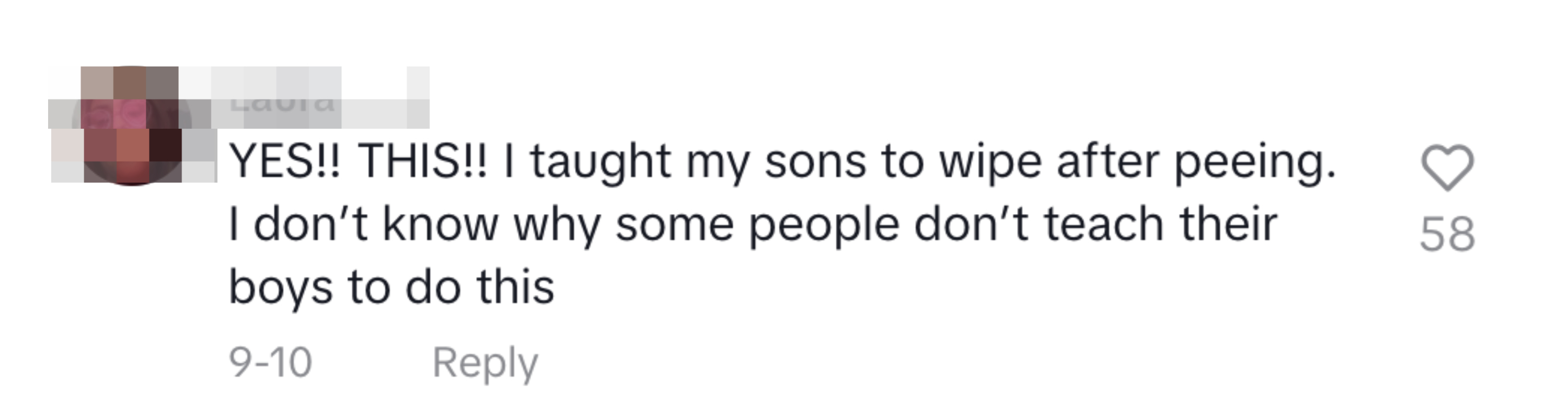 &quot;I taught my sons to wipe after peeing&quot;