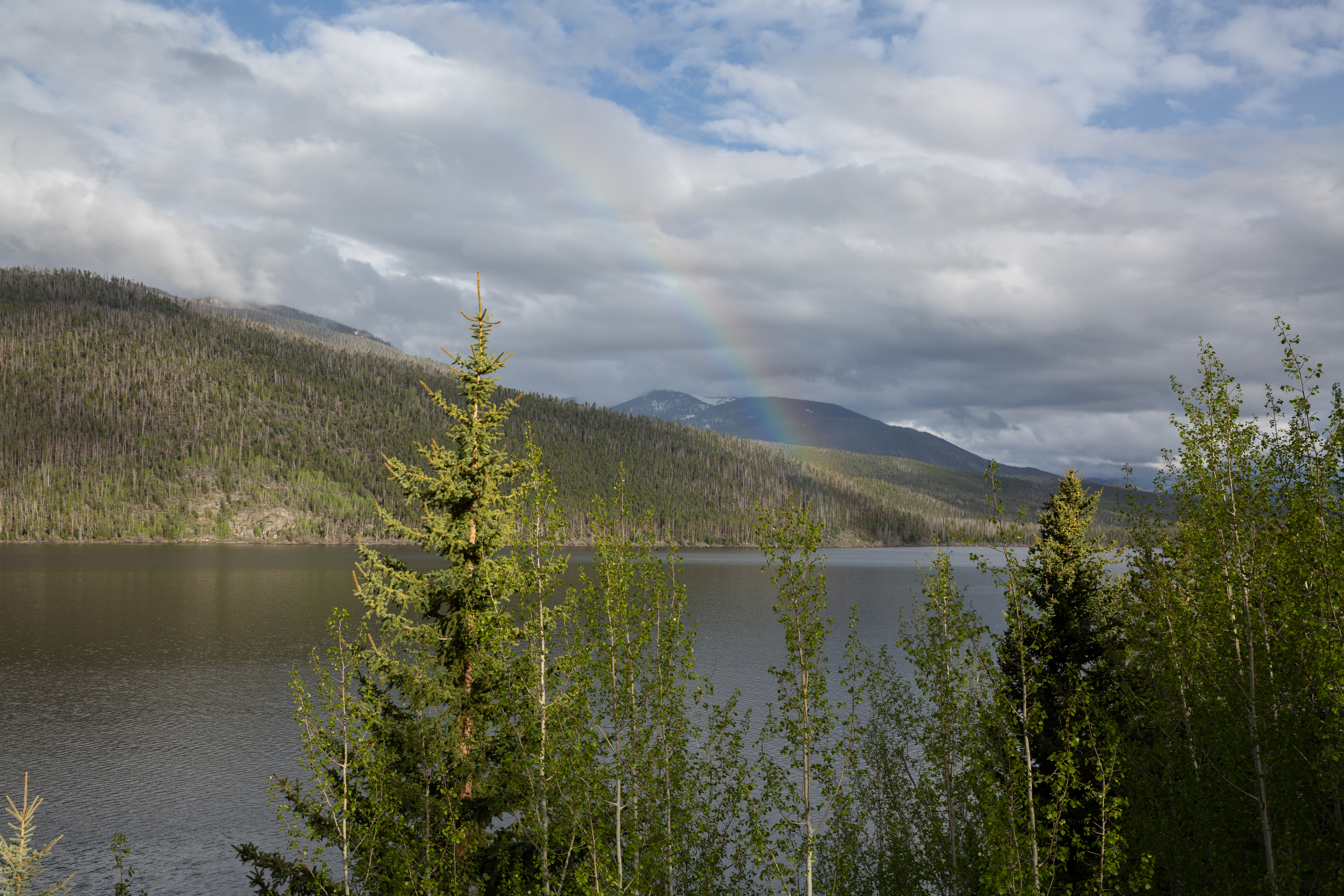 Rainbow over a lake