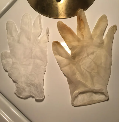 a clean vs. dirty glove