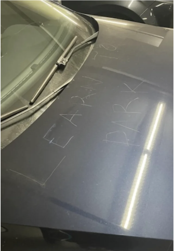 &quot;Learn to park&quot; keyed on a car&#x27;s hood