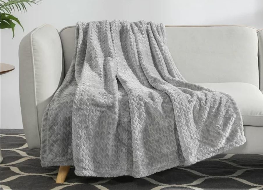 soft grey throw blanket