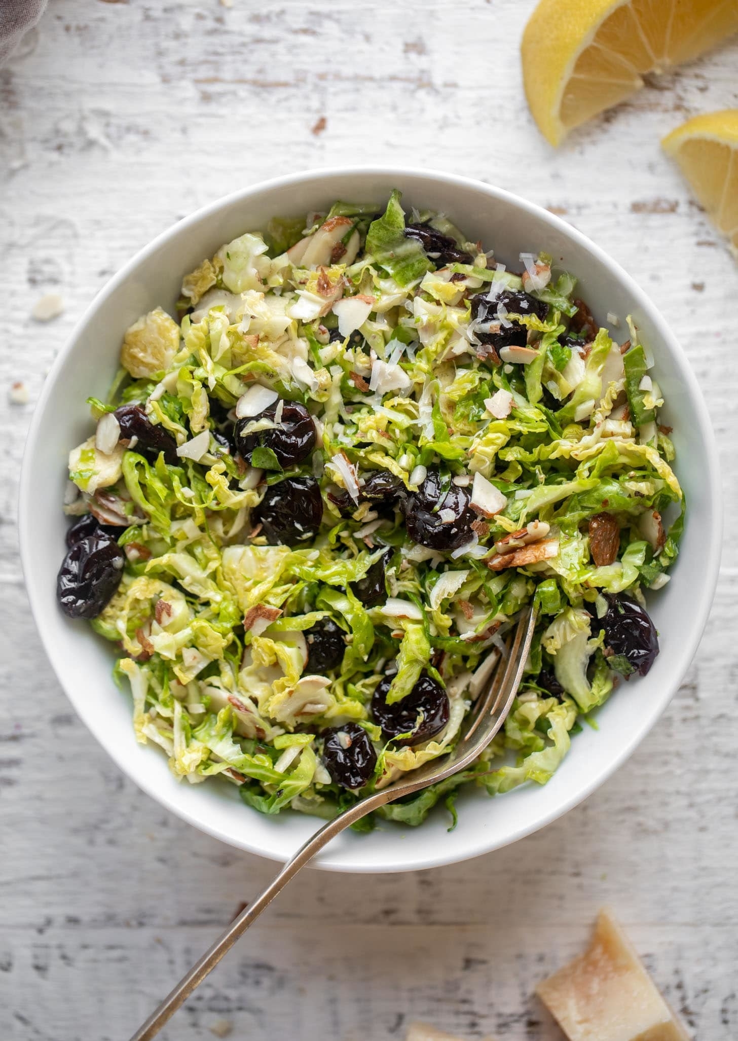 platter of brussels sprouts slaw