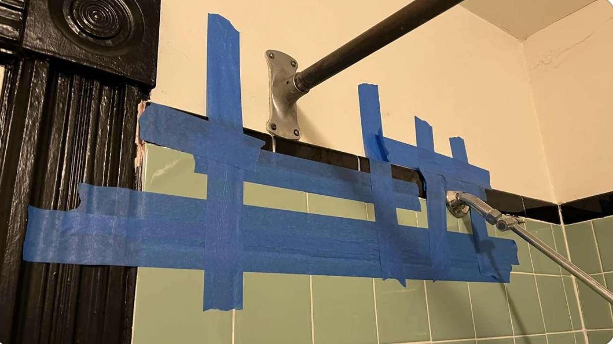 duct tape in the shower