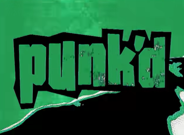 The representation shows the "Punk'd" TV amusement logo connected a greenish background