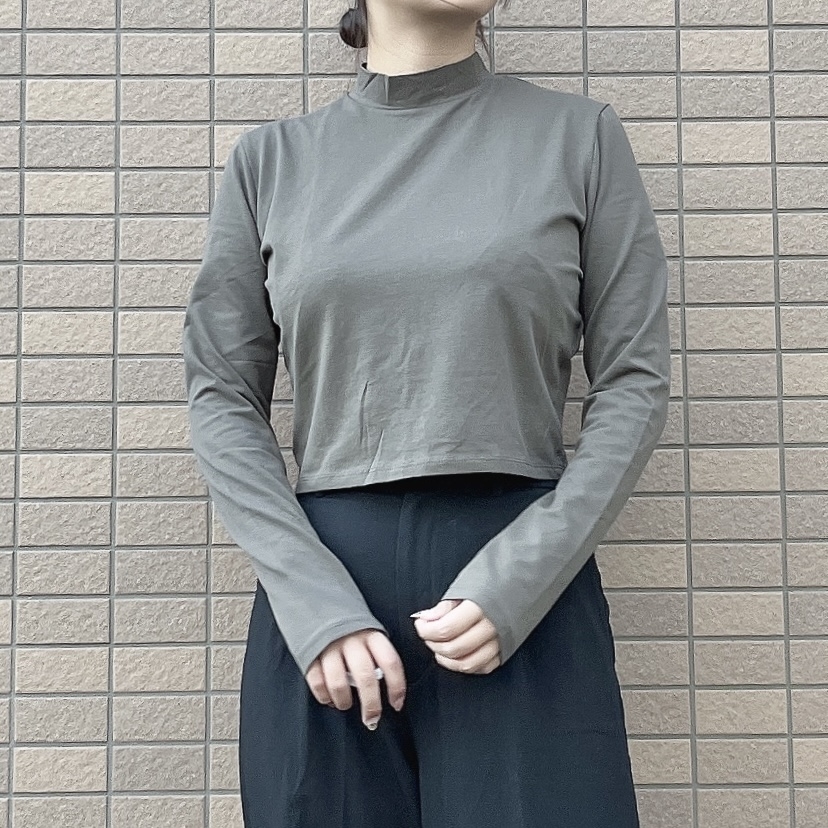 ZARAの万能トップス「クロップド ハイネック Tシャツ」