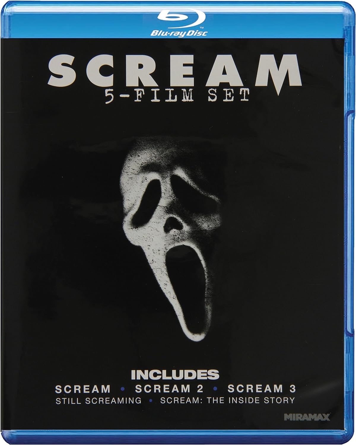 ゴーストフェイスの写真をあしらった『スクリーム』1〜3を収録したBlu-rayボックス(Lionsgate/Amazon)