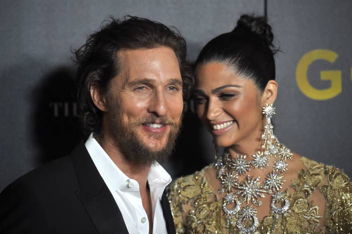 Closeup of Camila Alves and Matthew McConaughey