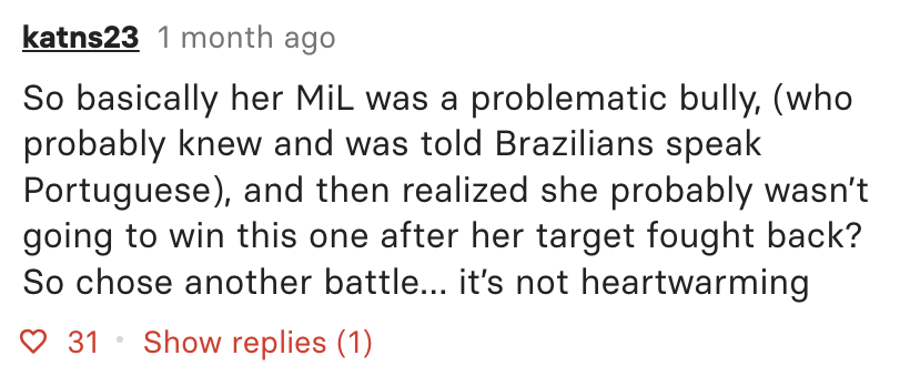 &quot;So basically her MiL is a problematic bully&quot;