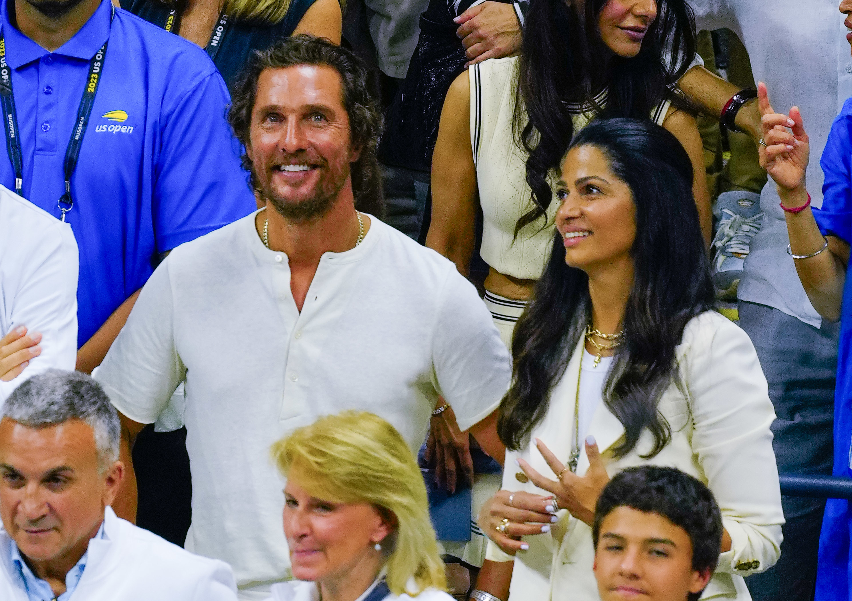 Closeup of Camila Alves and Matthew McConaughey