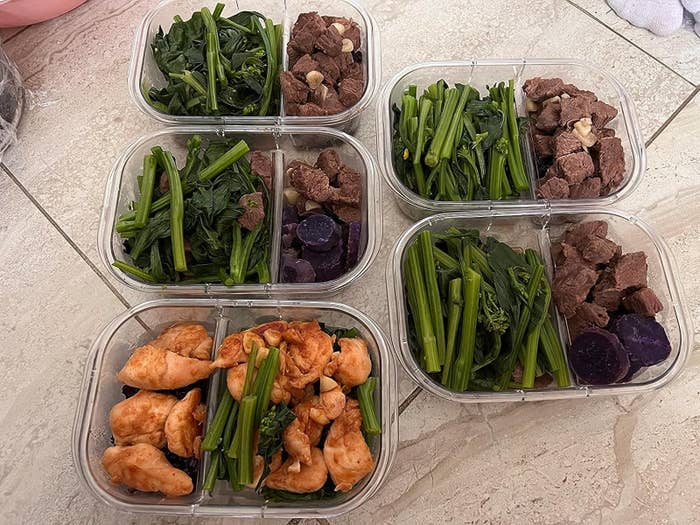Reviewer image of portioned out meals in the storage containers