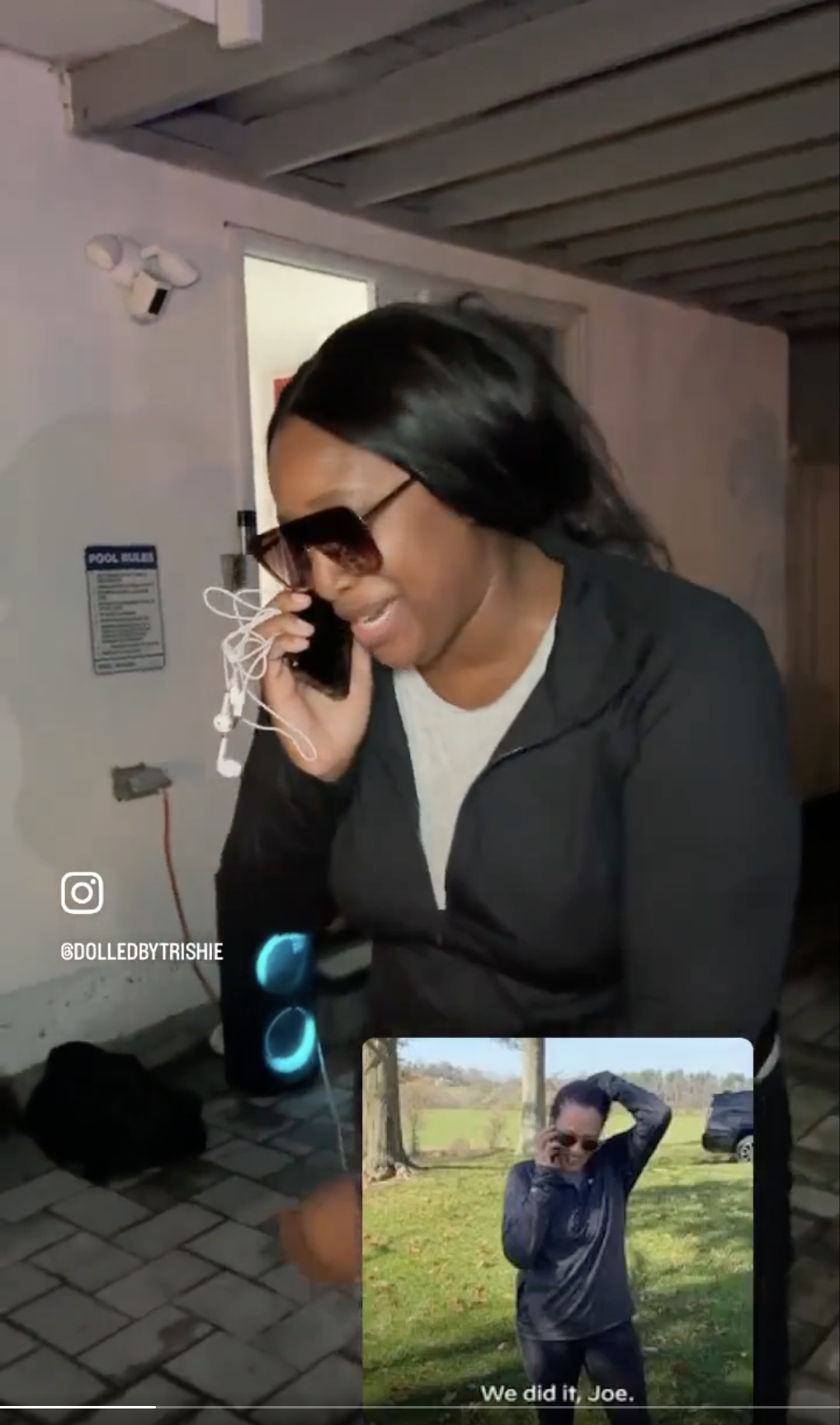 person on their phone wearing workout clothes