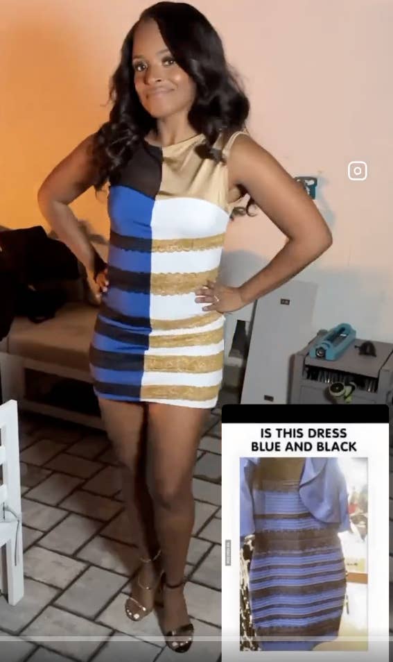 a woman in the dress