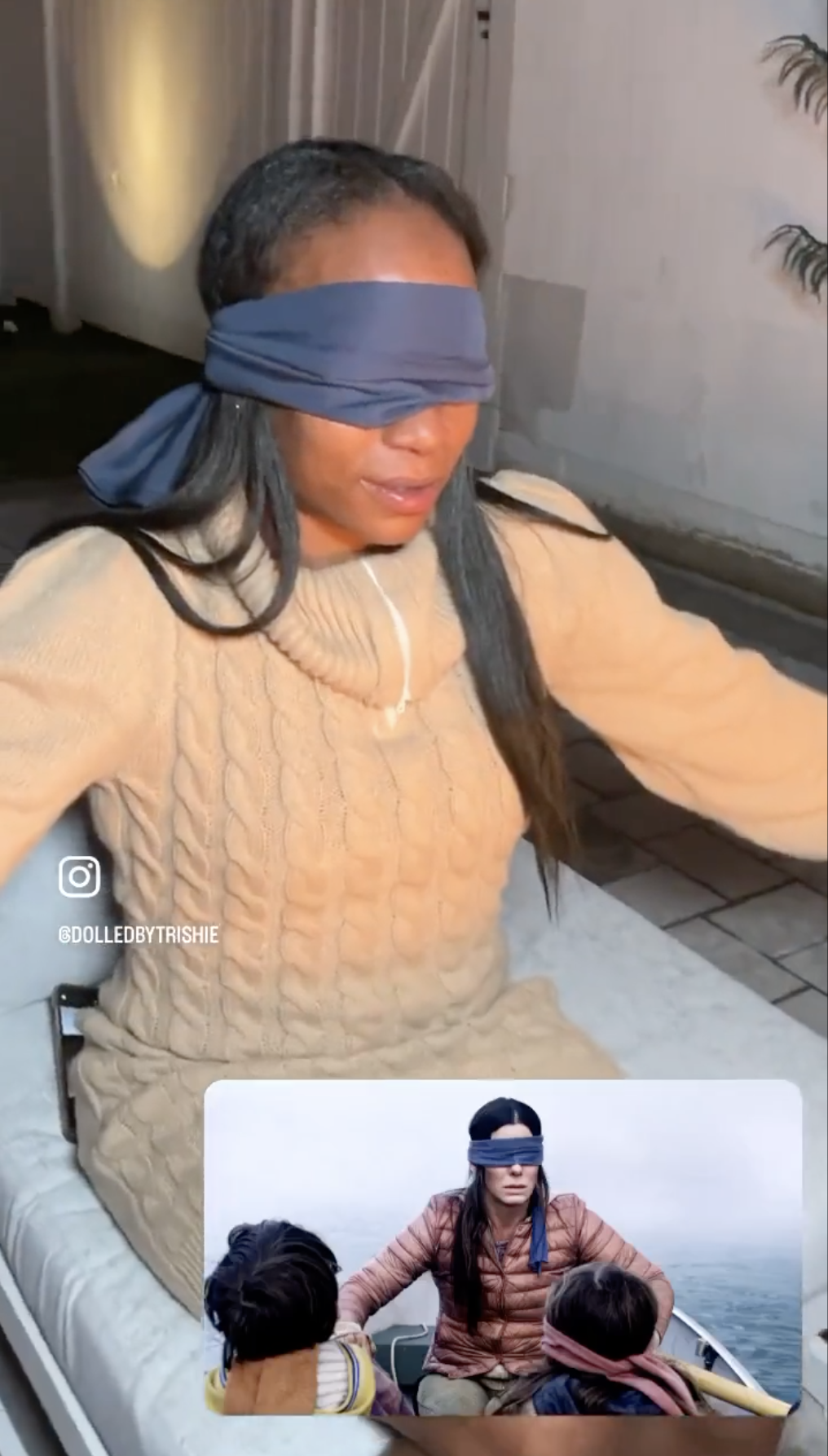 person blindfolded