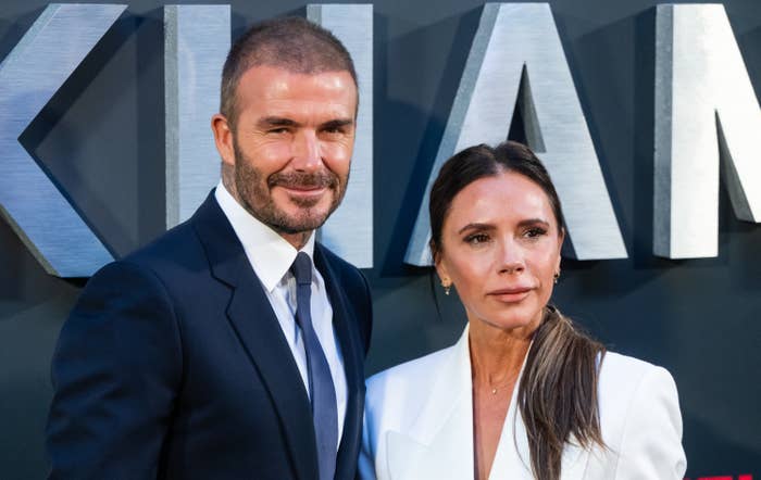 Closeup of David and Victoria Beckham