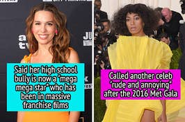 Christy Carlson romano speaking on her high school bully who is now famous side by side solange calling another celeb rude and annoying