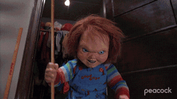 GIF of Chucky from &quot;Child&#x27;s Play 3&quot;