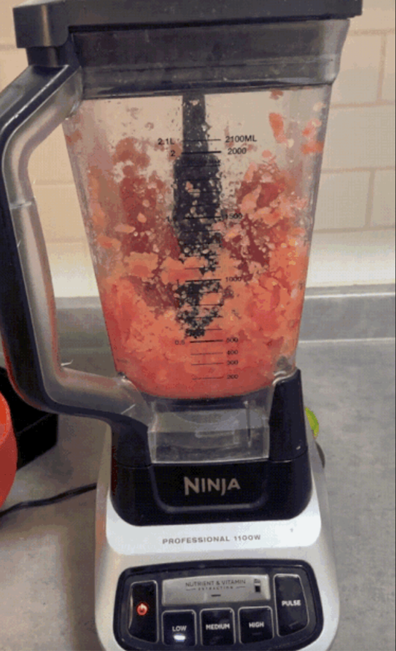 Blender pulses watermelon and lime
