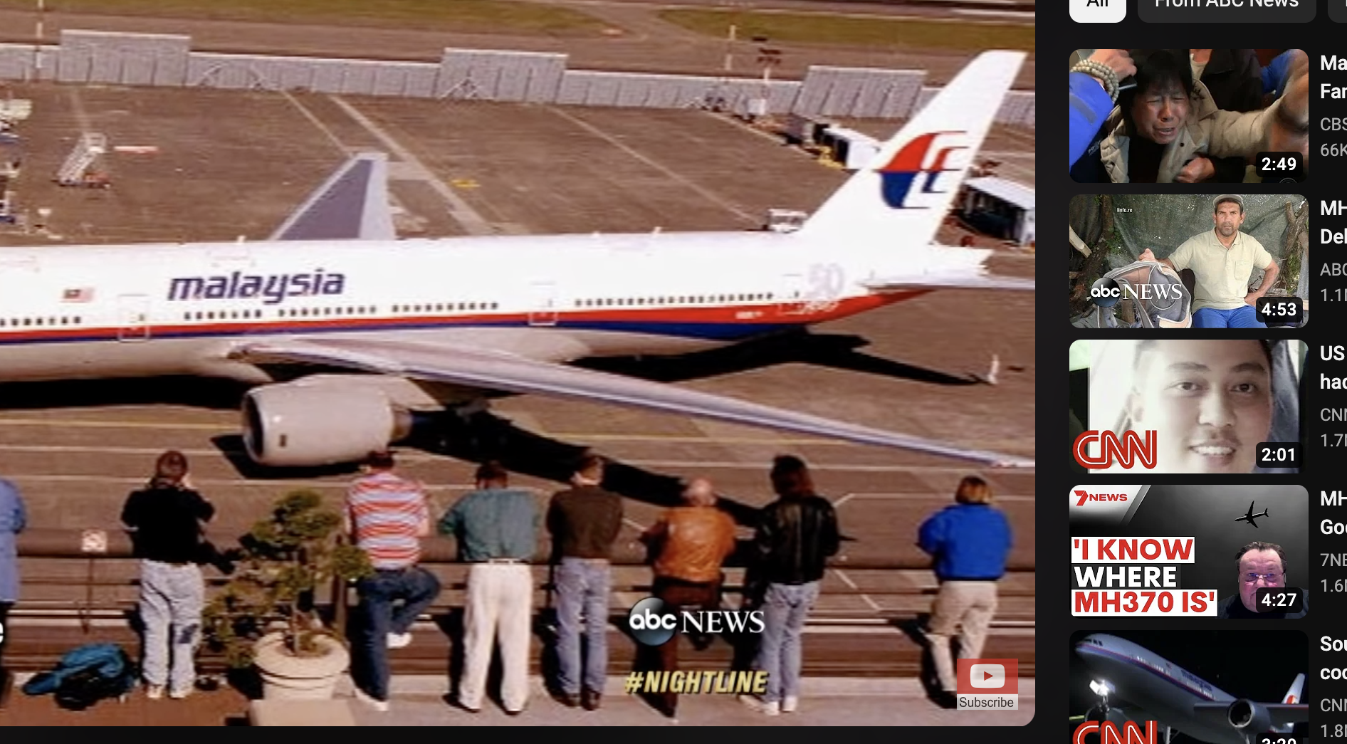 A plane similar to the missing Malaysian plane is pictured