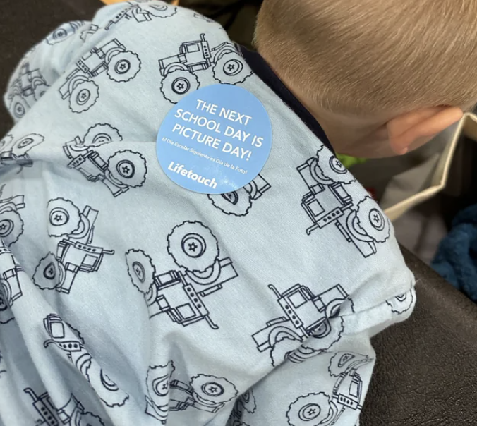 A picture day sticker