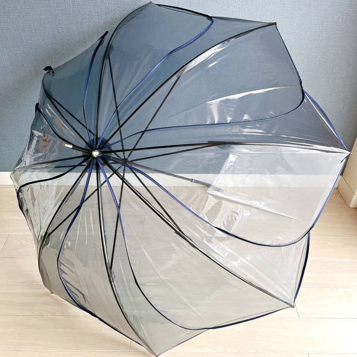 フランフランのオススメの傘「クリアアンブレラ カラーパイピング 長傘 58cm グレー」