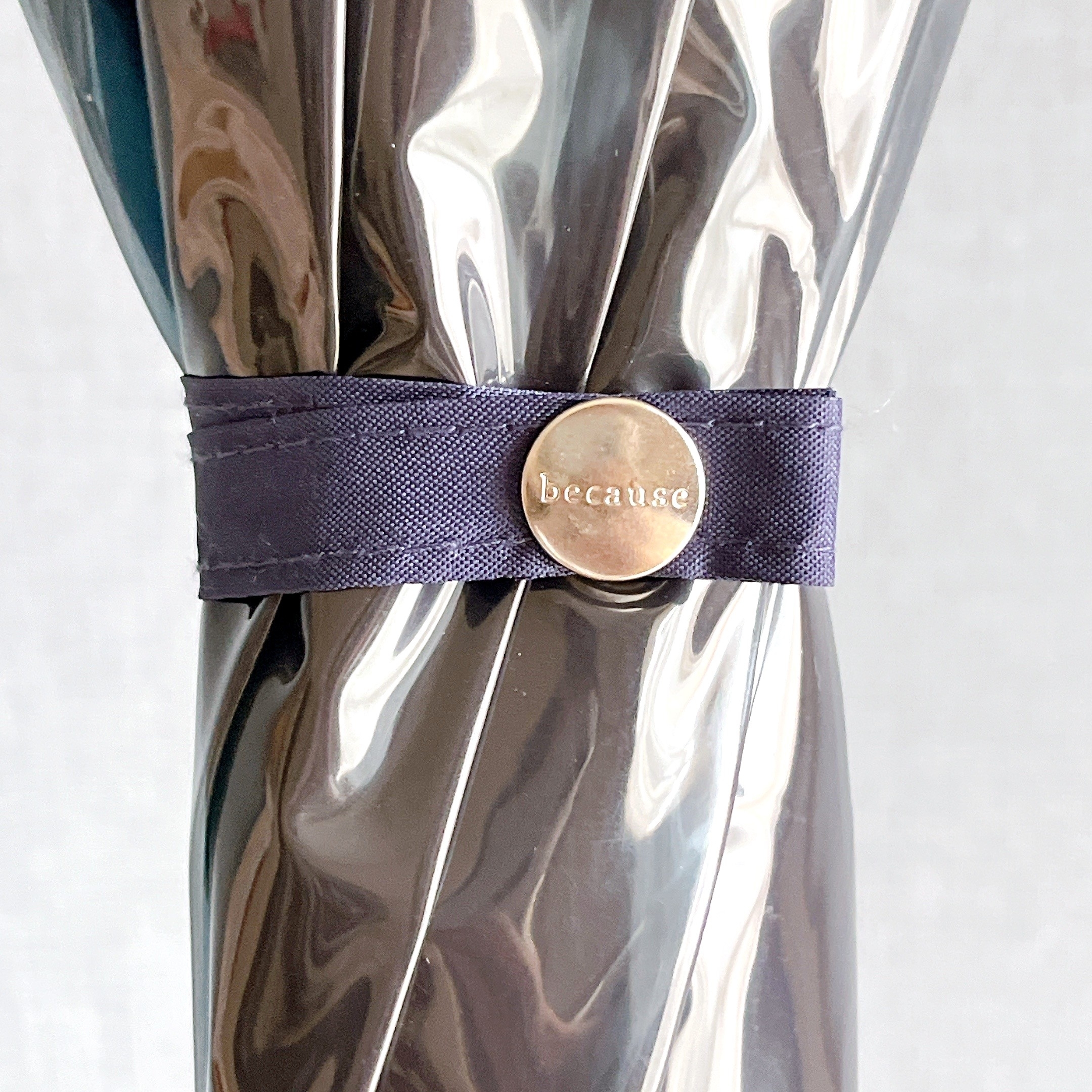 フランフランのオススメの傘「クリアアンブレラ カラーパイピング 長傘 58cm グレー」