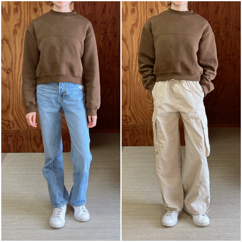 GU（ジーユー）のおすすめスウェット「ヘビーウェイトスウェットバックオープンプルオーバー（長袖）+E」