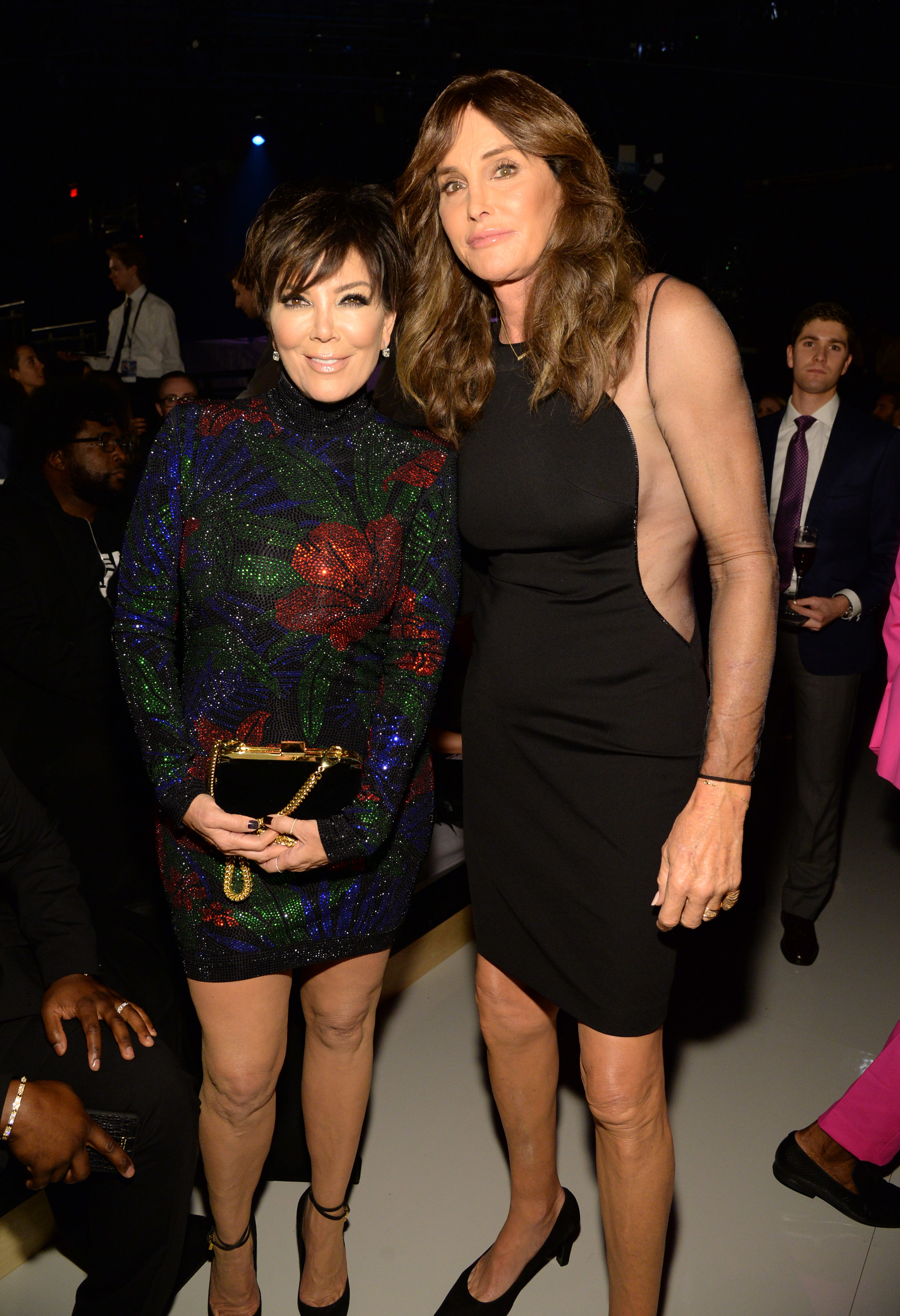closeup of caitlyn and kris at an event